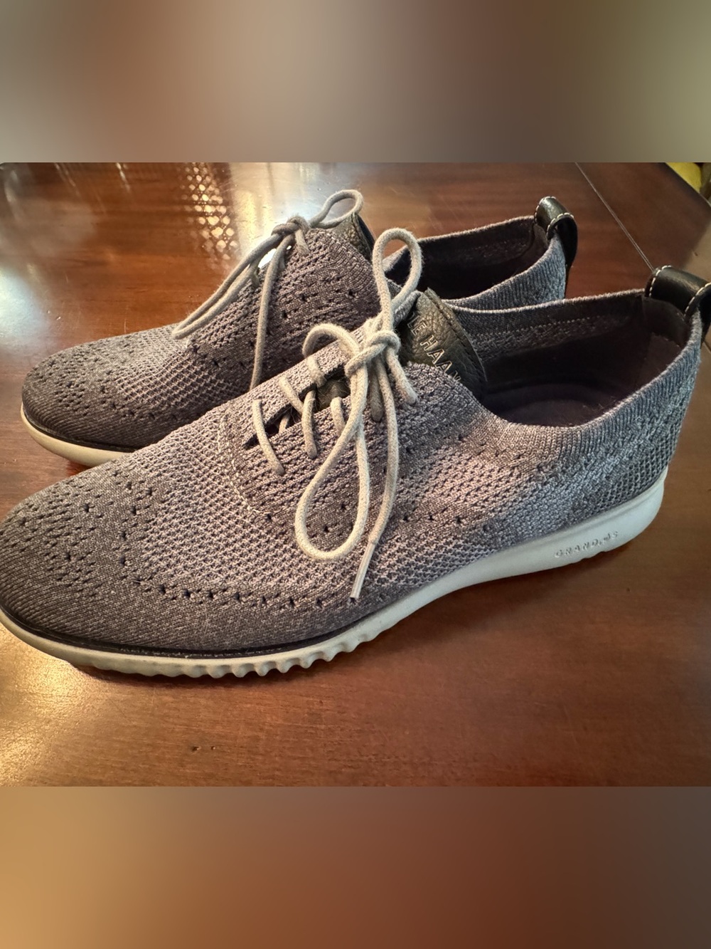 Cole Haan Grand.ØS Knit Fashion Sneakers Men’s 10 Gray Lace Up Comfort Shoes